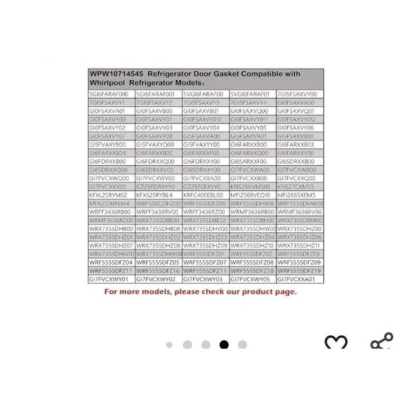 Whirlpool WPW10714545 Refrigerator Bottom Freezer Door Gasket, Gray - Picture 6 of 10